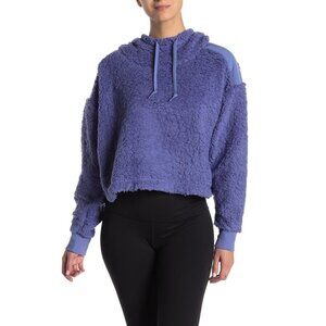 Z By Zella Sheila Fleece Hooded Pullover Blue Denim XL